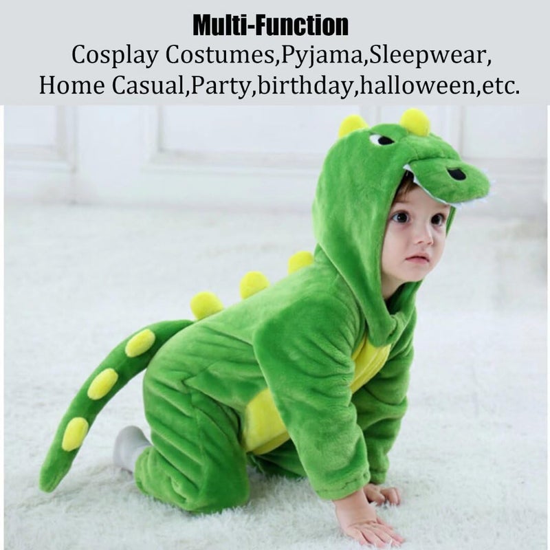 OLLULL Baby Green Dinosaur Costumes Unisex Toddler Outfit Halloween Dress Up Romper 2-3 Years - Image 3